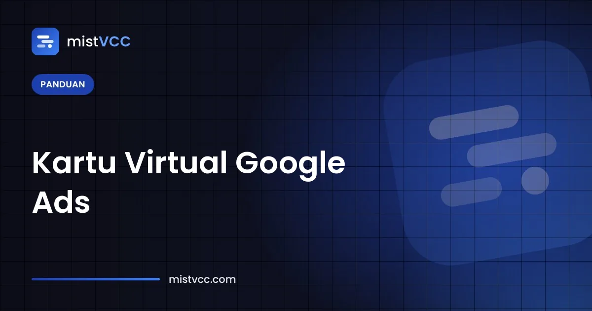 Kartu virtual prabayar yang ditambahkan sebagai metode pembayaran akun Google Ads
