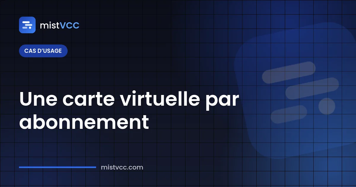 Carte virtuelle pour abonnements — cartes séparées avec plafond pour l’IA, les SaaS et l’hébergement